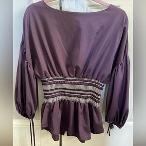 Cliche Womens TOP/TUNIC BLOUSE  Purple Striped Long Sleeve Size L